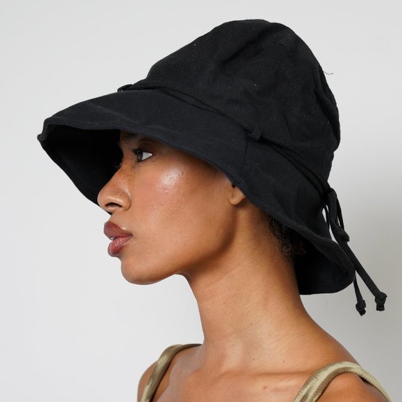 White Faux Leather Bucket Hat - Picture 6 of 12